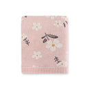 Organic Jacquard Knit Baby Blanket- Daisy Floral