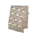 Organic Jacquard Knit Baby Blanket- Furry Sheep