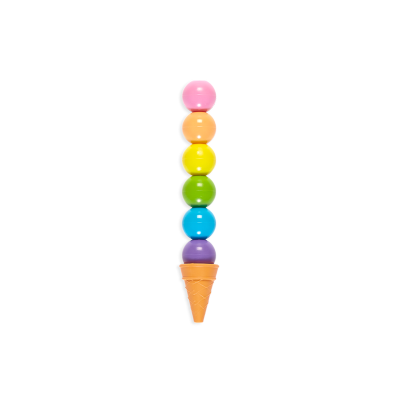 Rainbow Scoops Stacking Erasable Crayons & Scented Eraser