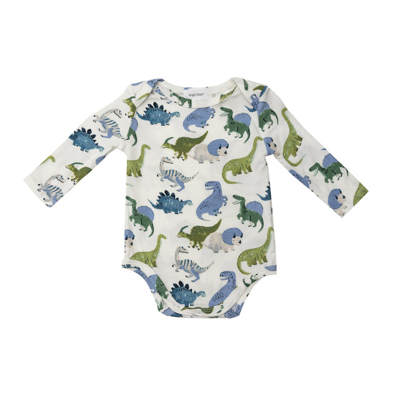 Bamboo Long Sleeve Bodysuit- Painterly Dino