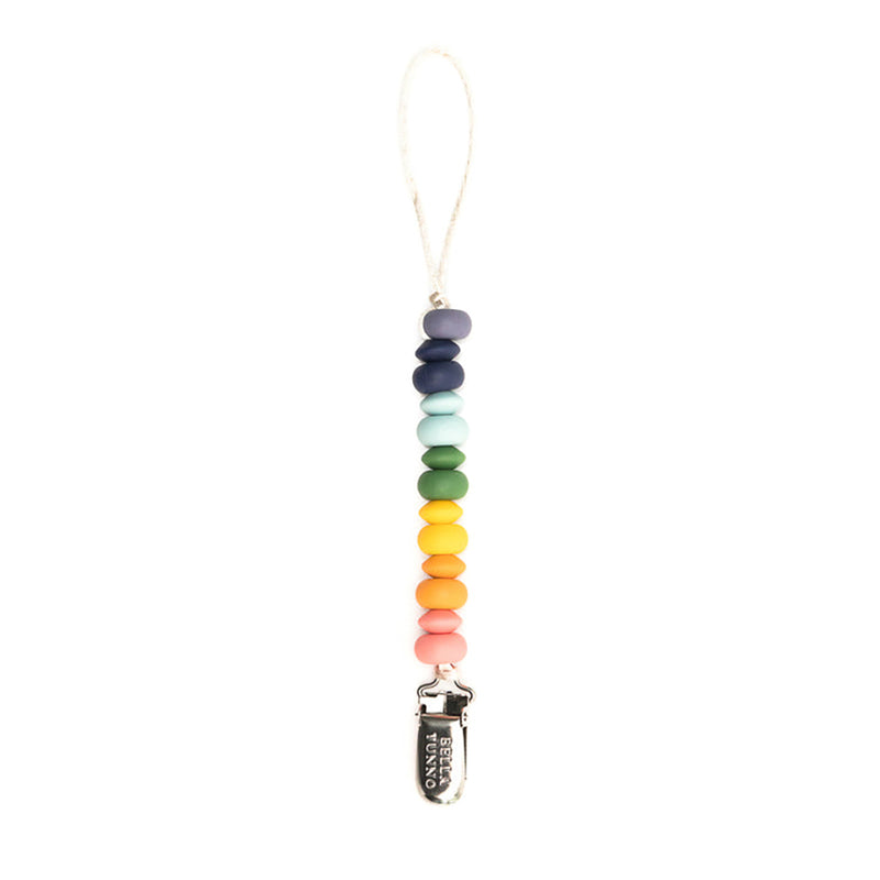 Beaded Pacifier Clip- Rainbow