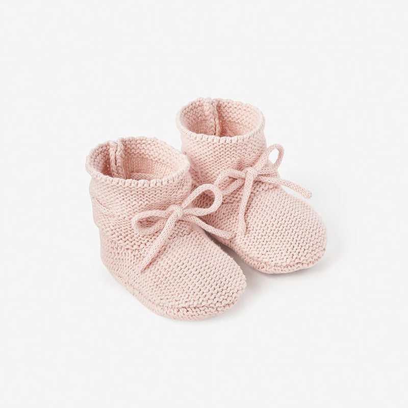 Garter Stitch Baby Booties- Pink