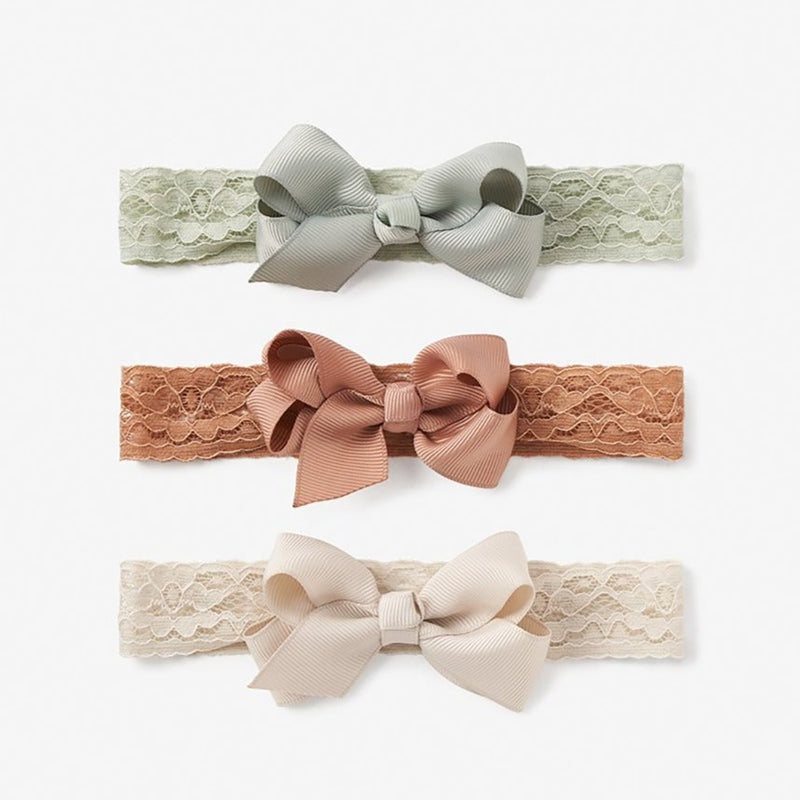 Headband- 3 Pack Lacey Bows Neutral