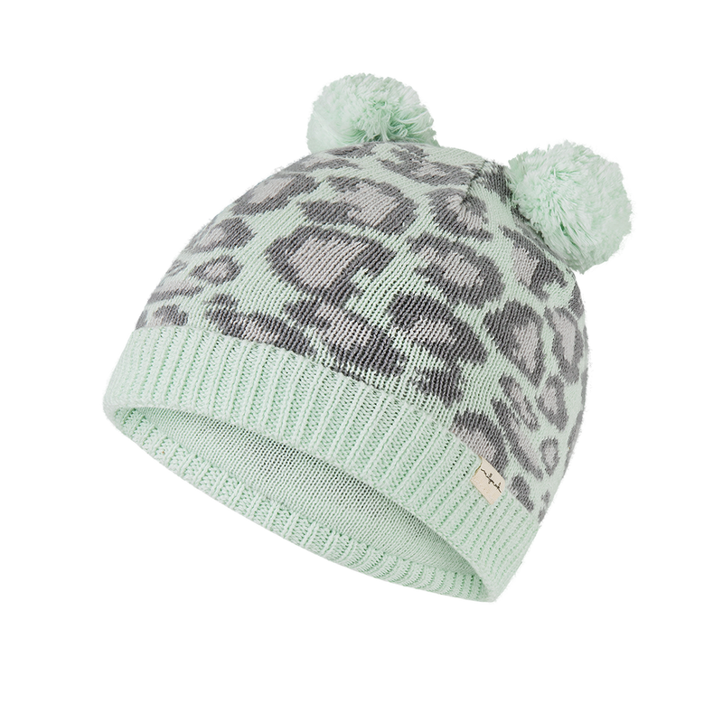 Baby Marlee Beanie- Mint Leopard