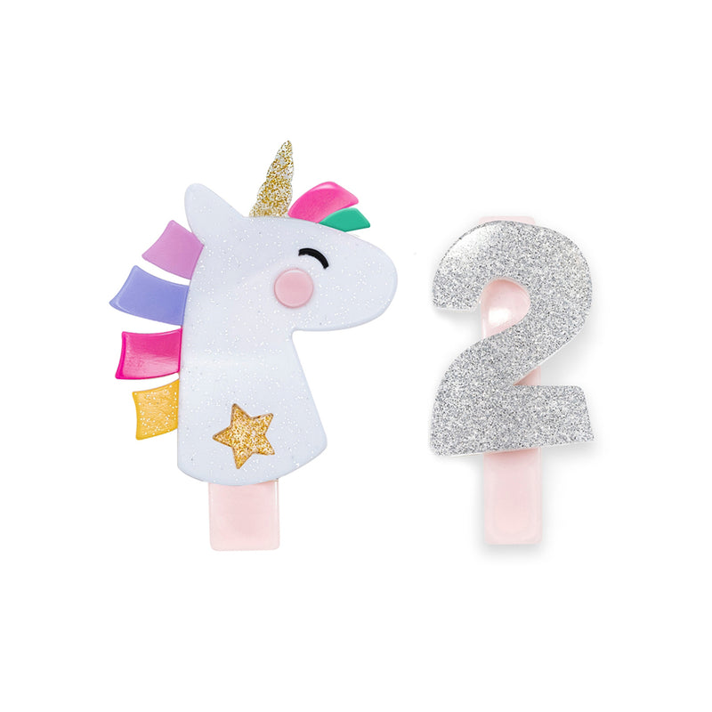 Unicorn Party Number Clips