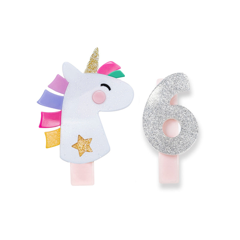 Unicorn Party Number Clips