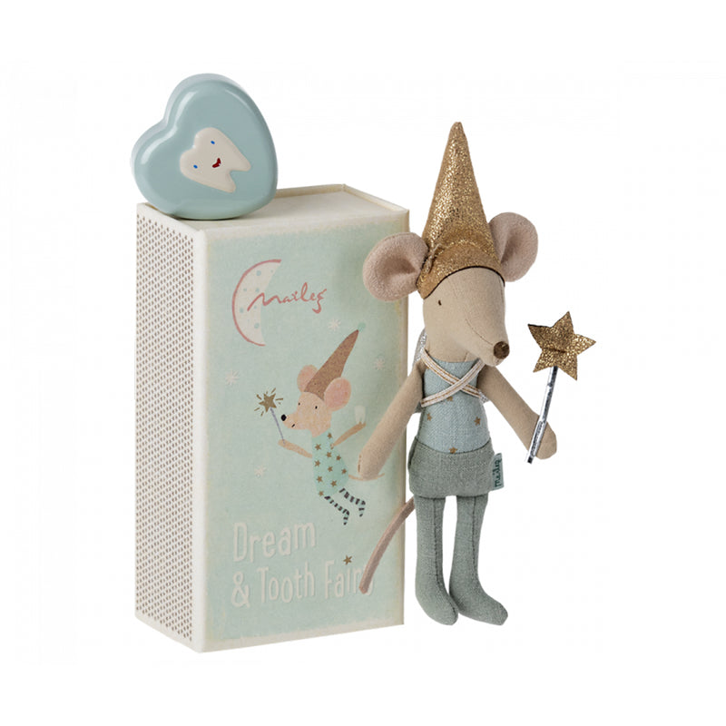 Tooth Fairy Mouse in Matchbox- Blue