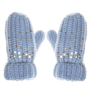 Shimmer Sequin Knitted Mittens- Blue